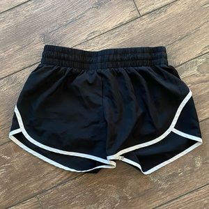 black and white athletic shorts